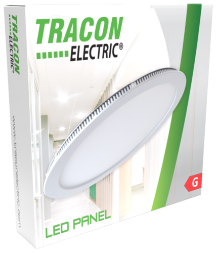 Downlight LED, podtykowy, okrągły, biały 220-240 VAC, 6 W, 490 lm, D=118 mm, 4000 K, IP40, EEI=G LED-DL-6NW Tracon Electric