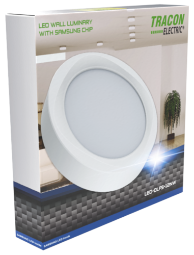 Natyknowa okrągła oprawa LED z układem SAMSUNG 230 VAC, 24 W, 1920lm, D=225×225 mm, 4000 K, IP20, EEI=G LED-DLFS-24NW Tracon Electric