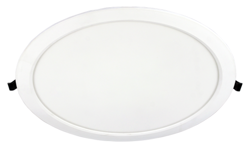 Okrągła, podtynkowa oprawa LED typu downlight 220-240 VAC, 24 W, 4000 K, 2490 lm, IP44,D=295mm, EEI=F LED-DLV-24NW Tracon Electric