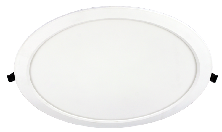 Okrągła, podtynkowa oprawa LED typu downlight 220-240 VAC, 24 W, 4000 K, 2490 lm, IP44,D=295mm, EEI=F LED-DLV-24NW Tracon Electric
