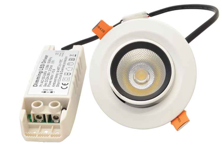 Oprawa LED do sufitów podwieszanych, obrotowa 200-240VAC, 10 W, 800 lm, 4000 K, IP40, EEI=G DLCOBA10W Tracon Electric
