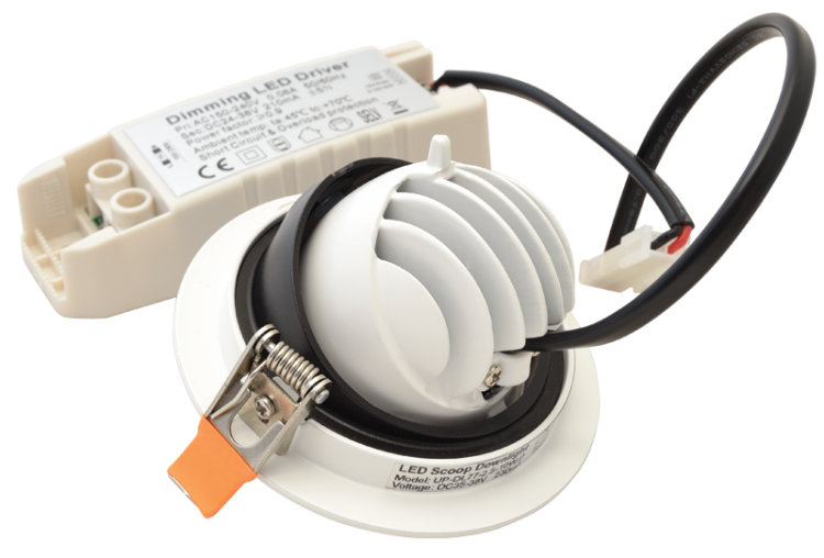 Oprawa LED do sufitów podwieszanych, obrotowa 200-240VAC, 10 W, 800 lm, 4000 K, IP40, EEI=G DLCOBA10W Tracon Electric