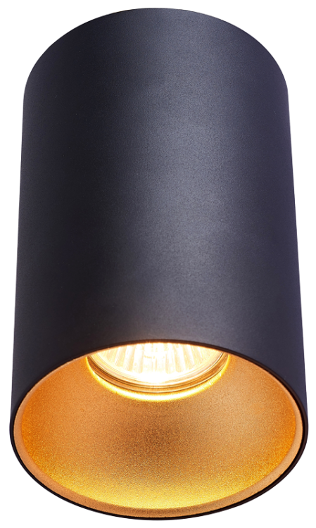 Reflektor sufitowy, cylindryczny, czarny ze złotym odbłyśnik 100-240VAC, 50Hz, 1xGU10, max.35W SPGU10MGB Tracon Electric