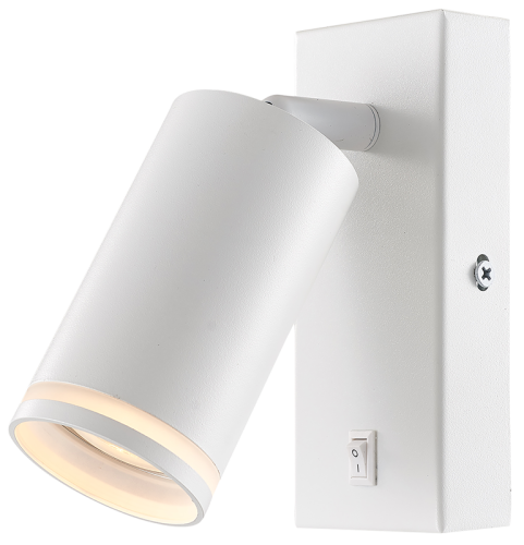 Reflektor ścienny z wyłącznikiem, regulowany, biały 100-240VAC, 50Hz, 1xGU10, max.35W SPGU10LFW Tracon Electric