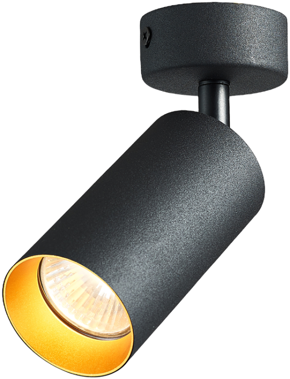 Reflektor sufitowy, regulowany,czarny ze złotym odbłyśnikiem 100-240VAC, 50Hz, 1xGU10, max.35W SPGU10MA1GB Tracon Electric