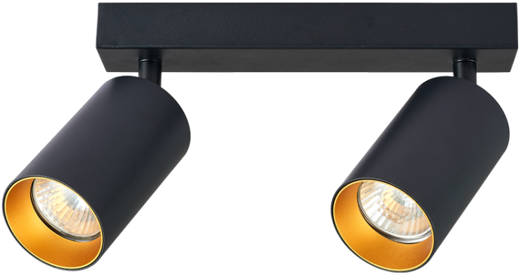 Reflektor sufitowy, regulowany,czarny ze złotym odbłyśnikiem 100-240VAC, 50Hz, 2xGU10, max.2x35W SPGU10MA2GB Tracon Electric