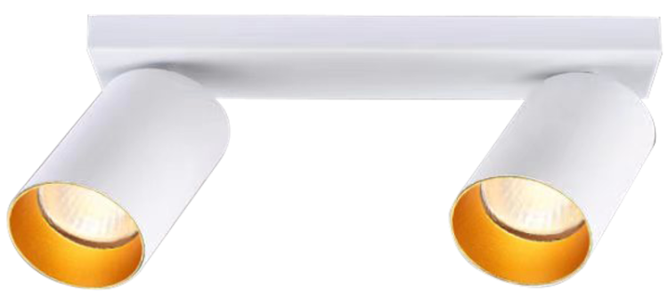 Reflektor sufitowy, regulowany, biały ze złotym odbłyśnikiem 100-240VAC, 50Hz, 2xGU10, max.2x35W SPGU10MA2GW Tracon Electric