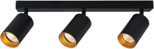 Reflektor sufitowy, regulowany,czarny ze złotym odbłyśnikiem 100-240VAC, 50Hz, 3xGU10, max.3x35W SPGU10MA3GB Tracon Electric