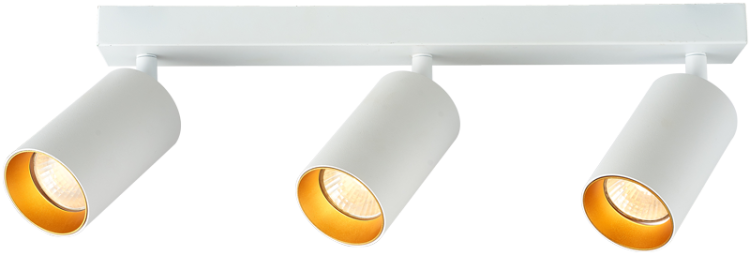 Reflektor sufitowy, regulowany, biały ze złotym odbłyśnikiem 100-240VAC, 50Hz, 3xGU10, max.3x35W SPGU10MA3GW Tracon Electric