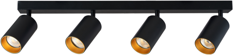 Reflektor sufitowy, regulowany,czarny ze złotym odbłyśnikiem 100-240VAC, 50Hz, 4xGU10, max.4x35W SPGU10MA4GB Tracon Electric