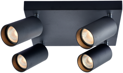 Reflektor sufitowy, regulowany, czarny 100-240VAC, 50Hz, 4xGU10, max.4x35W SPGU10MAN4B Tracon Electric