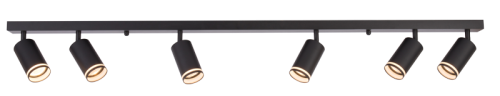 Reflektor sufitowy, regulowany, czarny 100-240VAC, 50Hz, 6xGU10, max.6x35W SPGU10LMA6B Tracon Electric