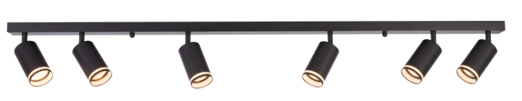 Reflektor sufitowy, regulowany, czarny 100-240VAC, 50Hz, 6xGU10, max.6x35W SPGU10LMA6B Tracon Electric