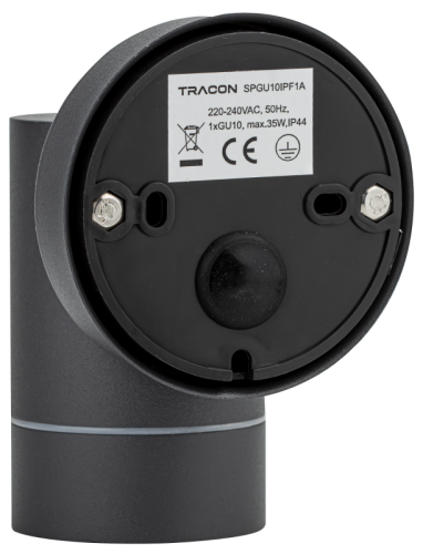 Reflektor ścienny, zewnętrzny, antracyt 100-240VAC, 50Hz, 1xGU10, max.35W, IP44 SPGU10IPF1A Tracon Electric