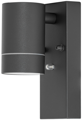 Reflektor ścienny zewnętrzny, z cz. zmierzchu antracyt 100-240VAC, 50Hz, 1xGU10, max.35W, 30lux, IP44 SPGU10IPFA1A Tracon Electric