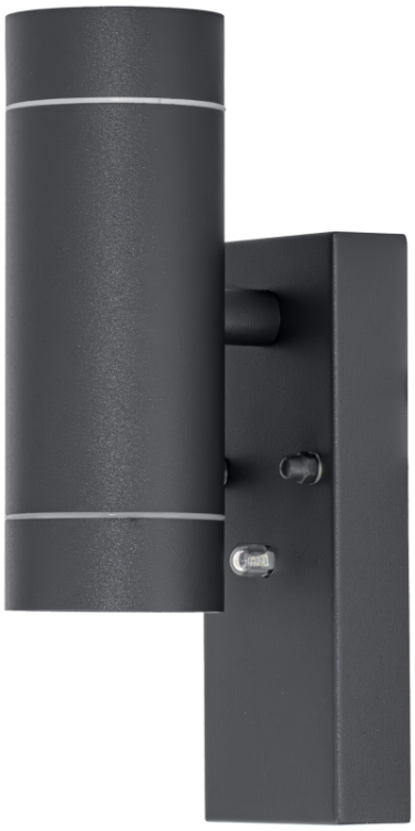 Reflektor ścienny zewnętrzny, z cz. zmierzchu antracyt 100-240VAC, 50Hz, 2xGU10, max.35W, 30lux, IP44 SPGU10IPFA2A Tracon Electric