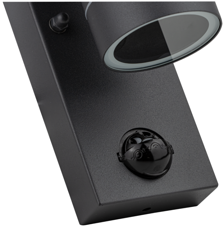 Reflektor ścienny zewnętrzny, z cz. ruchu antracyt 100-240VAC,50Hz,2xGU10,max35W,10s-4min,max 8m,3-2000lx,IP44 SPGU10IPFS2A Tracon Electric