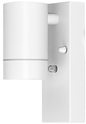 Reflektor ścienny zewnętrzny, z cz. zmierzchu biały 100-240VAC, 50Hz, 1xGU10, max.35W, 30lux, IP44 SPGU10IPFA1F Tracon Electric