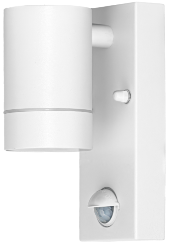 Reflektor ścienny zewnętrzny, z cz. ruchu biały 100-240VAC,50Hz,1xGU10,max35W,10s-4min,max 8m,3-2000lx,IP44 SPGU10IPFS1F Tracon Electric