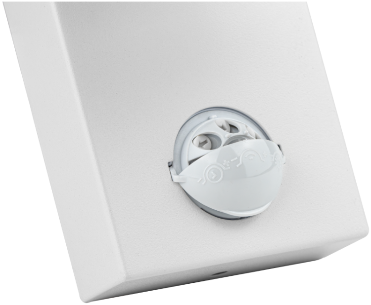 Reflektor ścienny zewnętrzny, z cz. ruchu biały 100-240VAC,50Hz,1xGU10,max35W,10s-4min,max 8m,3-2000lx,IP44 SPGU10IPFS1F Tracon Electric