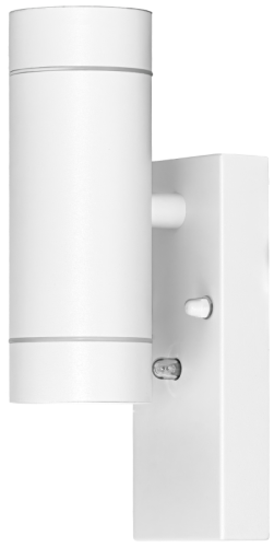 Reflektor ścienny zewnętrzny, z cz. zmierzchu biały 100-240VAC, 50Hz, 2xGU10, max.35W, 30lux, IP44 SPGU10IPFA2F Tracon Electric