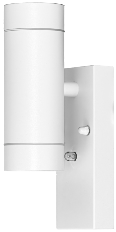 Reflektor ścienny zewnętrzny, z cz. zmierzchu biały 100-240VAC, 50Hz, 2xGU10, max.35W, 30lux, IP44 SPGU10IPFA2F Tracon Electric