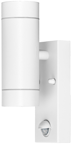 Reflektor ścienny zewnętrzny, z cz ruchu biały 100-240VAC,50Hz,2xGU10,max35W,10s-4min,max 8m,3-2000lx,IP44 SPGU10IPFS2F Tracon Electric