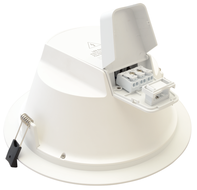 Downlight LED ze zmienna barwą światła 230VAC,25W,2280/2650/2450lm,3000/4000/5700K,90°,IP54, EEI=F DLTRIO25W Tracon Electric