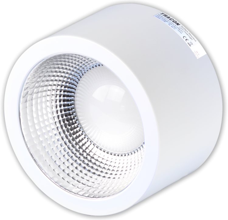 Oprawa naścienna ze zmienną barwą światłą, okrągła 230V,25W,3000/4000/5700K,2180/2530/2340lm, 90°,IP54, EEI=F DLFTRIO25W Tracon Electric