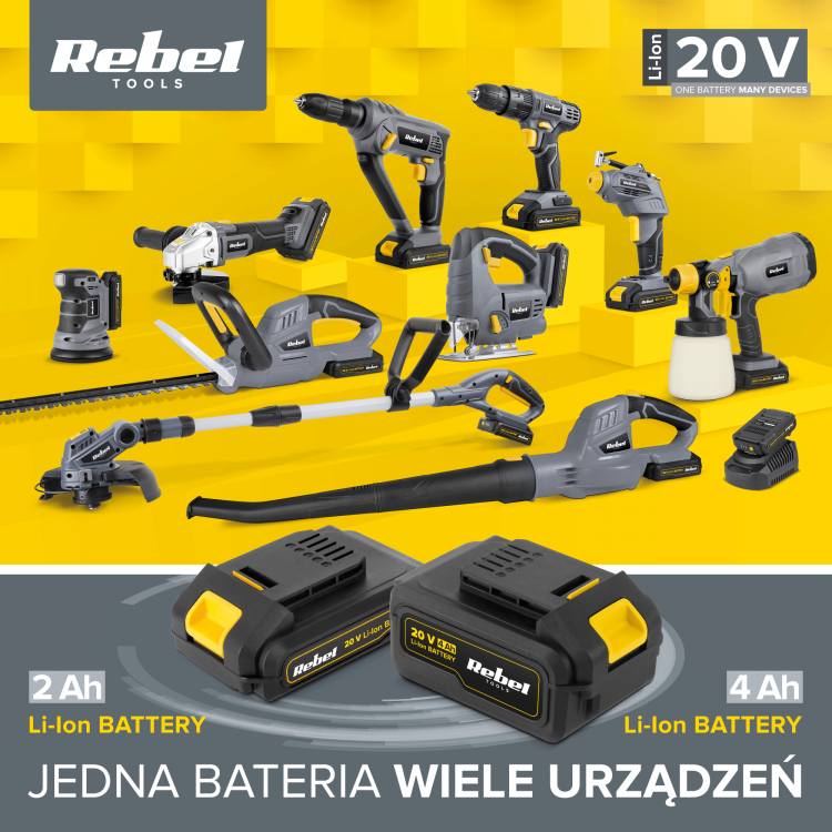 Akumulatorowa Bateria 20V Li-Ion 4A RB-2002 Rebel Tools do elektronarzędzi bezprzewodowych