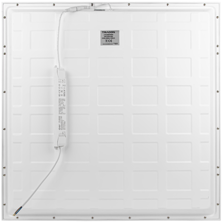 Panel LED, kwadratowy, typu backlit 230VAC,50Hz,48W,4800lm,4000K,IP40,UGR<19,595x595mm,EEI=F LPXU606050NW Tracon Electric