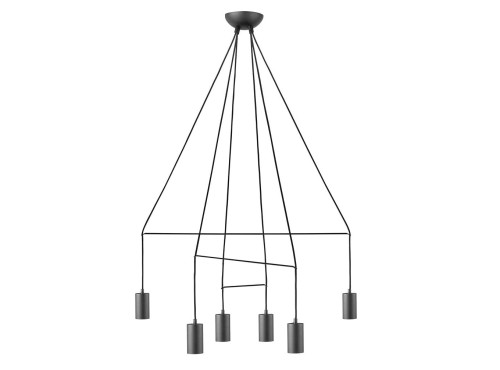 Lampa sufitowa wisząca Industrialna Loft IMBRIA BLACK VI 9677 NOWODVORSKI Lighting GU10 x6 oświetleniowa żyrandol nowoczesna metal do Kuchni Jadalni nad stół blat wyspę czarna zwis Inspiracje Premium