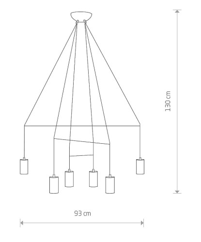 Lampa sufitowa wisząca Industrialna Loft IMBRIA BLACK VI 9677 NOWODVORSKI Lighting GU10 x6 oświetleniowa żyrandol nowoczesna metal do Kuchni Jadalni nad stół blat wyspę czarna zwis Inspiracje Premium