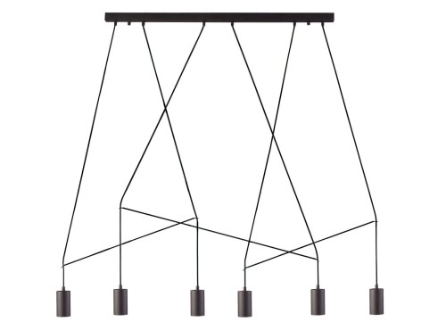 Lampa sufitowa wisząca Industrialna Loft IMBRIA BLACK VI 9675 NOWODVORSKI Lighting GU10 x6 oświetleniowa żyrandol nowoczesna metal do Kuchni Jadalni nad stół blat wyspę czarna listwa zwis Inspiracje Premium