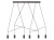 Lampa sufitowa wisząca Industrialna Loft IMBRIA BLACK VI 9675 NOWODVORSKI Lighting GU10 x6 oświetleniowa żyrandol nowoczesna metal do Kuchni Jadalni nad stół blat wyspę czarna listwa zwis Inspiracje Premium