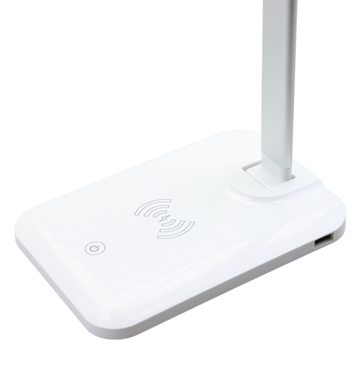 Lampa biurkowa LED, ściemnialna, z ład. bezprzewodową i USB 100-240V, 50HZ, 5W, 250lm, 2700-5700K, EEI=G LALW5W Tracon Electric