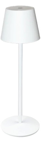 Dekoracyjna, akumulatorowa oprawa LED, metalowa, biała 3.5W, 3000K, 3,7V, 3600 mAh, Li-Ion, 200lm ,10h, IP20 RLMW Tracon Electric