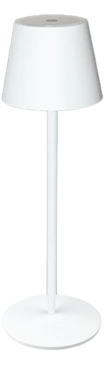 Dekoracyjna, akumulatorowa oprawa LED, metalowa, biała 3.5W, 3000K, 3,7V, 3600 mAh, Li-Ion, 200lm ,10h, IP20 RLMW Tracon Electric