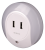 Lampka nocna wtykowa z portem USB 230VAC, 50Hz, 0,4W, 8lm, CDS, 2xUSB NLUSB Tracon Electric