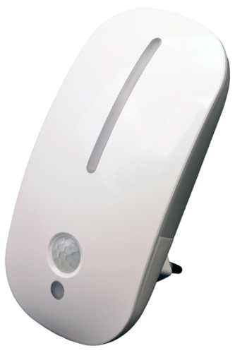 Lampka nocna wtykowa z czujnikiem zmierzchu 230VAC, 50Hz, 0,9W, 15lm, PIR+CDS, 3m NLS Tracon Electric