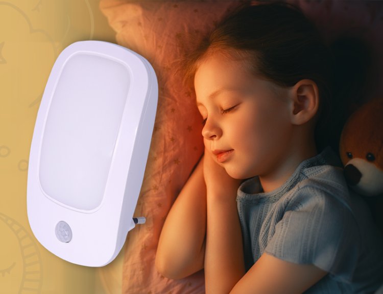 Lampka nocna z czujnikiem 230VAC, 50Hz, 0,5W, 20lm, PIR+CDS, 3,5m NLB Tracon Electric