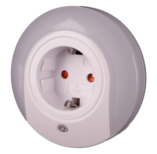 Lampka nocna z czujnikiem 230VAC, 50Hz, 0,42W, 15lm, CDS, 1xSCHUKO NLSCHUKO Tracon Electric