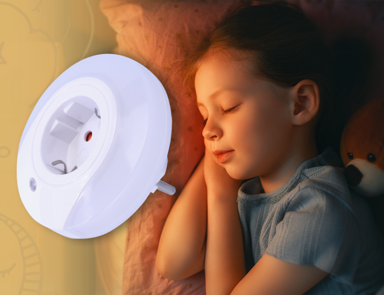 Lampka nocna z czujnikiem 230VAC, 50Hz, 0,42W, 15lm, CDS, 1xSCHUKO NLSCHUKO Tracon Electric