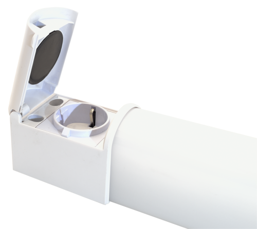 Hermetyczna oprawa meblowa LED z gniazdem schuko 230 V, 50 Hz, 8 W, 720 lm, 4000 K, IP44, EEI=G TLFLEDS8NW Tracon Electric
