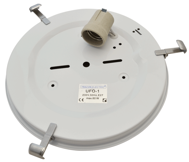 Lampa sufitowa UFO, szklana, biała 230V, 50Hz, E27, max.1×60W, D=300 mm UFO-1-F Tracon Electric