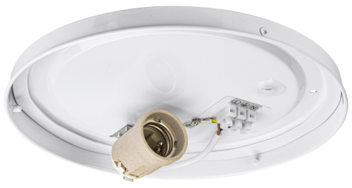 Oprawa sufitowa LED, opal, biała, okrągła 230V, 50Hz, max. 1x35W, E27, IP44, D=256mm MFIP1E27 Tracon Electric