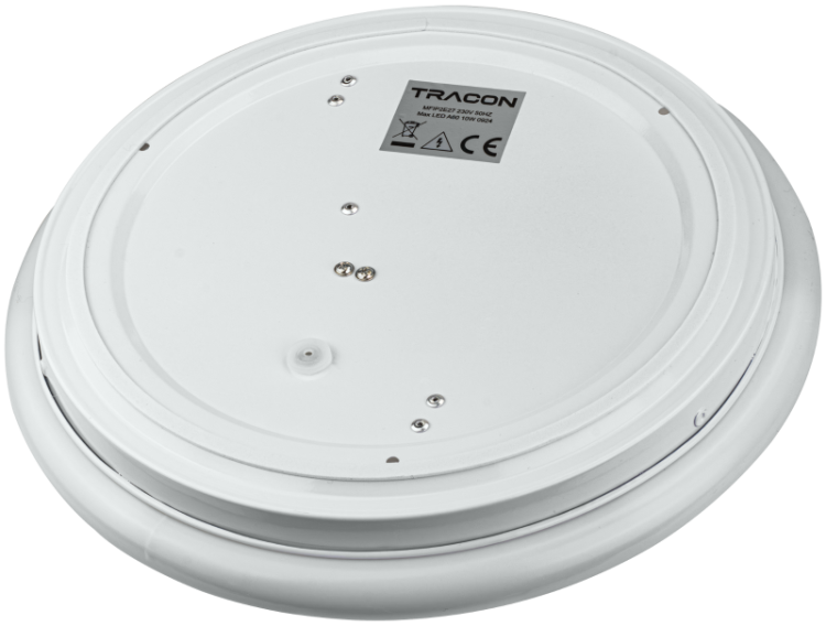 Oprawa sufitowa LED, opal, biała, okrągła 230V, 50Hz, max. 2x35W, E27, IP44, D=290mm MFIP2E27 Tracon Electric