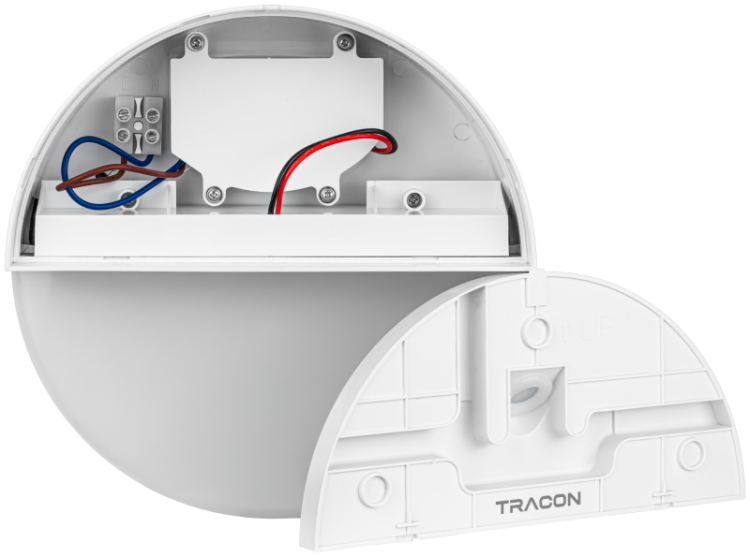 Oprawa naścienna LED z czujnikiem ruchu, okrągła 230VAC, 10W, 140°, 2-9m, 10s-5m, 4500K , IP54, 700lm, EEI=G SLKK10W Tracon Electric
