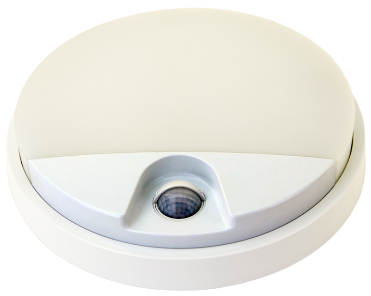 Oprawa naścienna LED z czujnikiem ruchu, okrągła 230VAC, 15W, 140°, 2-9m, 10s-5m, 4500K , IP54, 1100lm, EEI=G SLK15W Tracon Electric