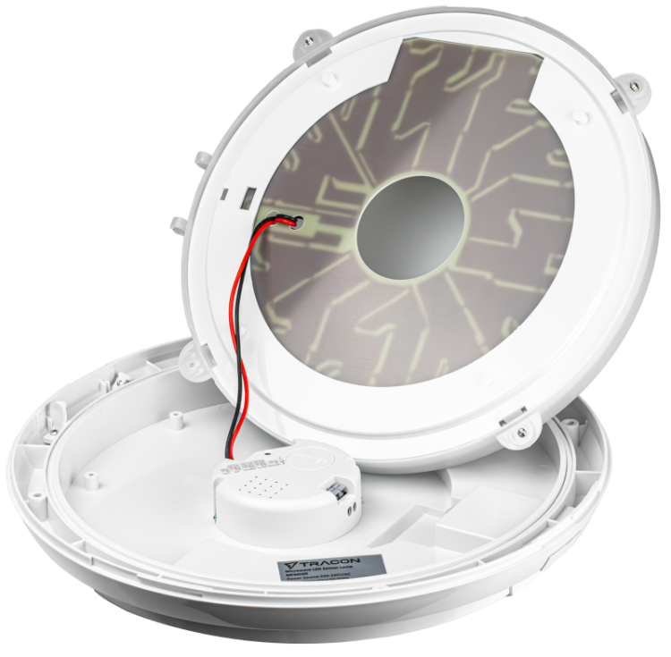 Naścienna oprawa LED z czujnikiem ruchu, wewnętrzna 230VAC,16W,5,8GHz,360°,1-8m,10s-10mn,4500K,IP66,1300lm,EEI=G MFM02D Tracon Electric